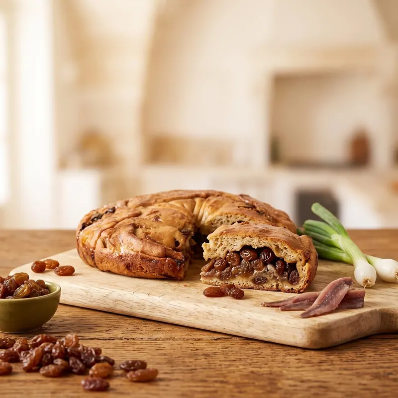 Ruccolo con acciughe e uva sultanina Nunzia Food
